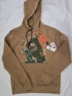 NWT GTL4 "Good Things Last 4Ever" Tan Graphic Hoodie - Small - Streetwear